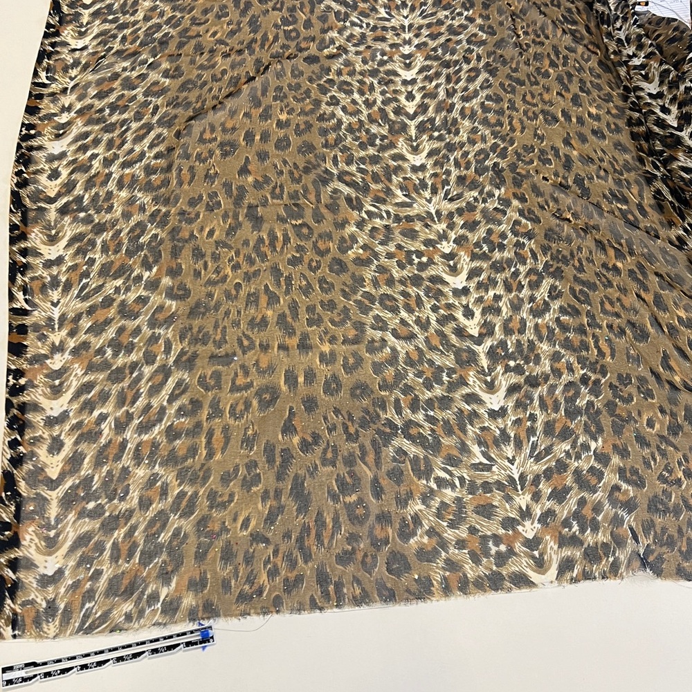 Leopard Print Sheer georgette fabric with ✨ a touch of sparkle